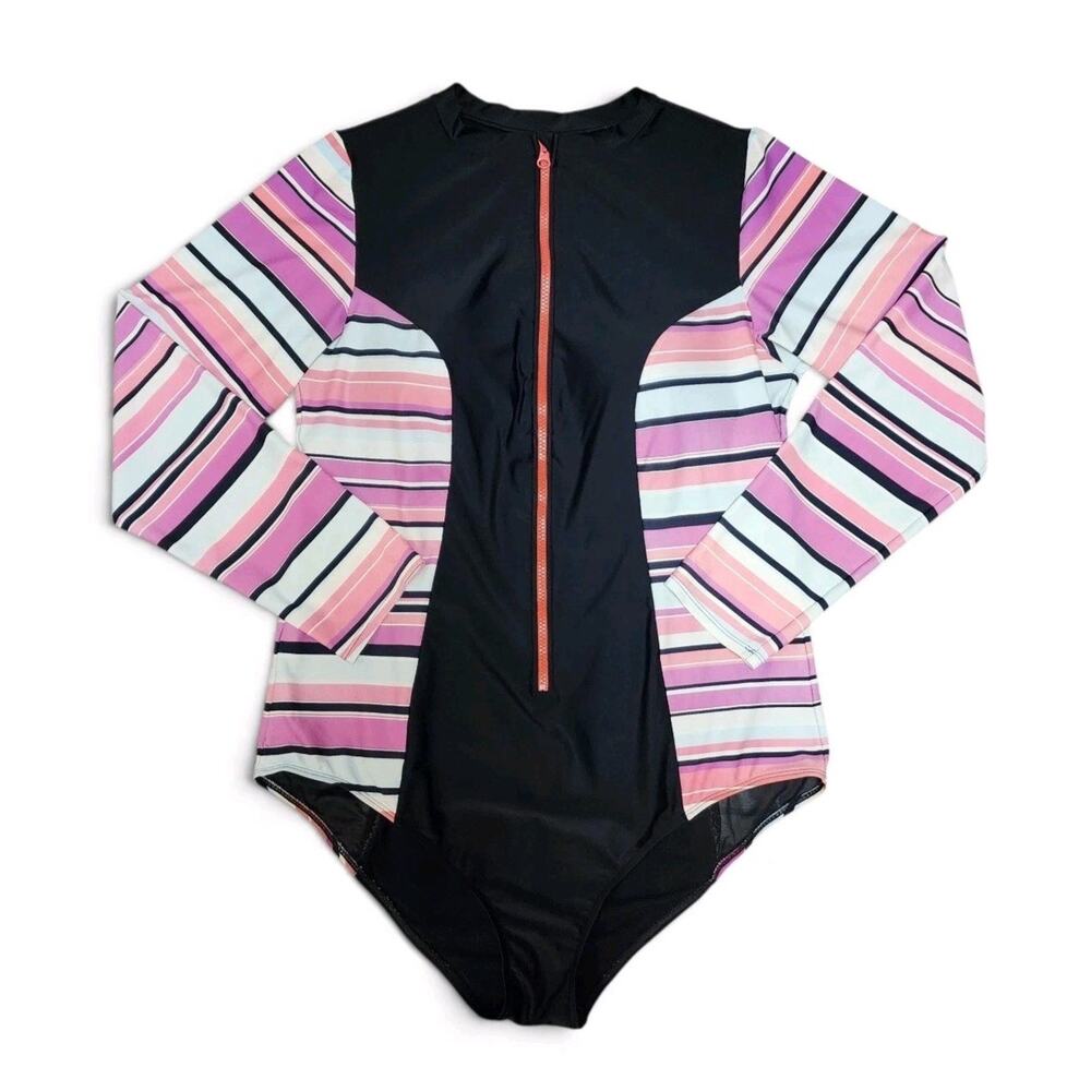 Torrid Wireless Long Sleeve Rashguard One Piece Swimsuit Size 2 (2X) Zip Front
